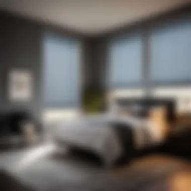 Sleek Blackout Shades Design Minimalist blackout shades in a modern bedroom