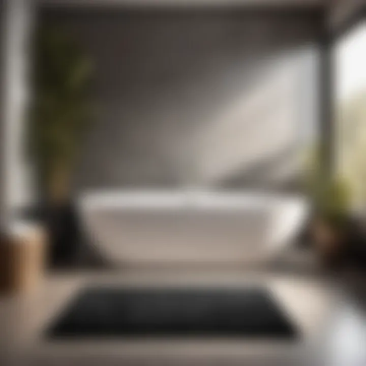Sleek Design Complements Modern Décor Elegant Black Bath Mat in Minimalist Bathroom