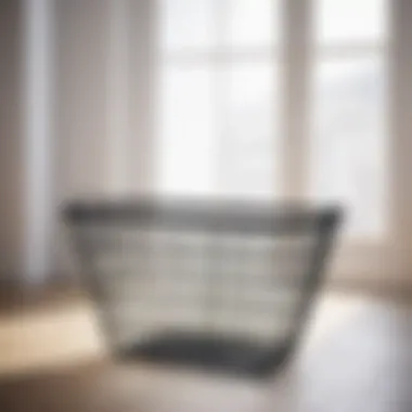 Modern black wire laundry basket in a minimalist room setting