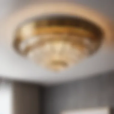 Modern Brass Geometric Ceiling Light Fixture