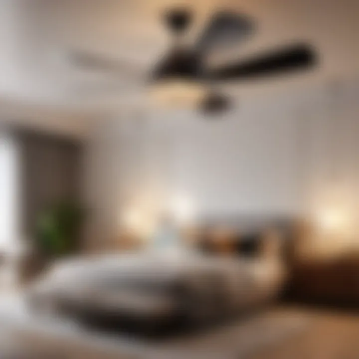 Modern ceiling fan with adjustable light settings