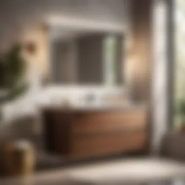 Sleek modern design of a single bathroom vanity set