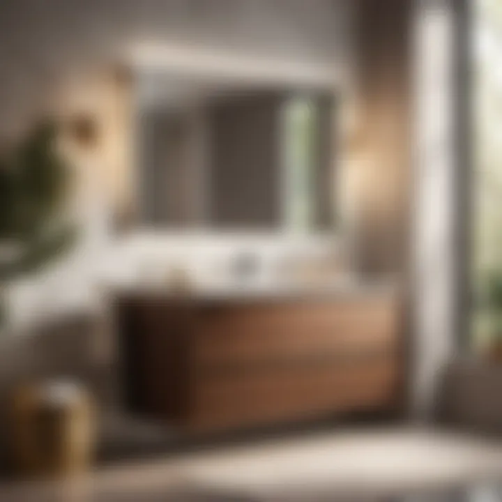 Sleek modern design of a single bathroom vanity set