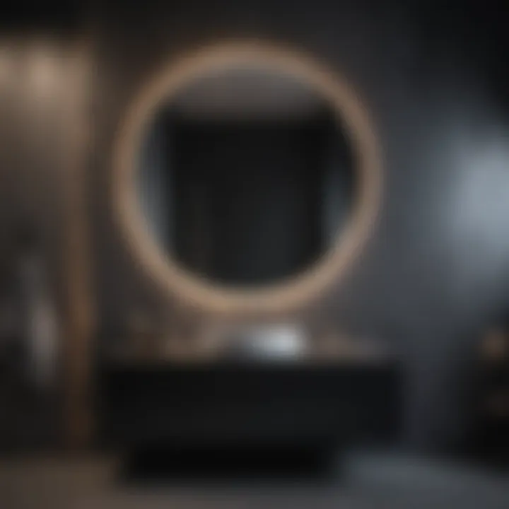 Modern Design Statement: Large Matte Black Mirror