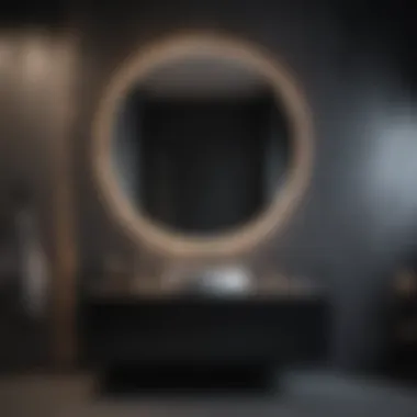 Modern Design Statement: Large Matte Black Mirror Modern Design Statement: Large Matte Black Mirror
