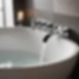 Modern 3 handle wall mount bathtub faucet in elegant bathroom