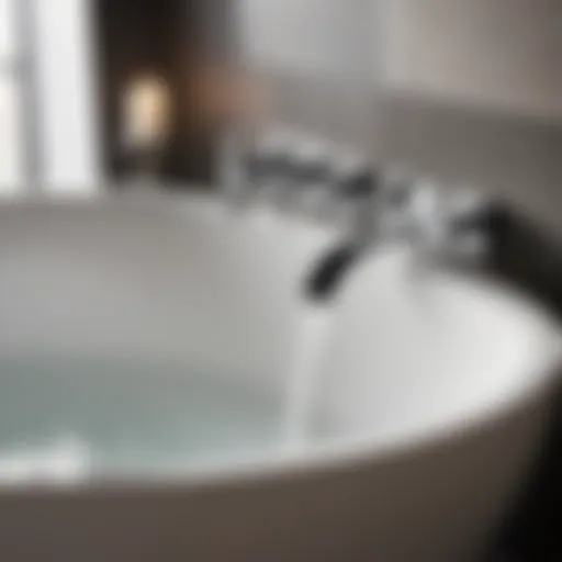 Modern 3 handle wall mount bathtub faucet in elegant bathroom