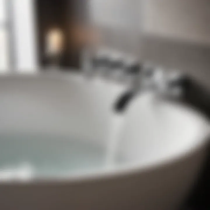 Modern 3 handle wall mount bathtub faucet in elegant bathroom
