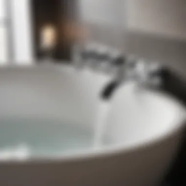 Sleek Design and Functionality Modern 3 handle wall mount bathtub faucet in elegant bathroom