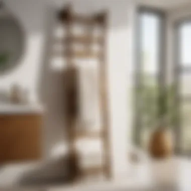 Modern Freestanding Bamboo Towel Rack