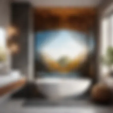 Sleek Geometry Modern geometric design decorative window film in bathroom