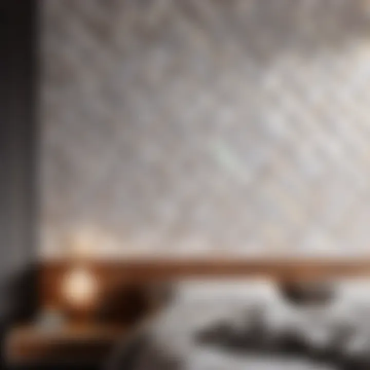 Modern geometric pattern wall tile sticker in bedroom