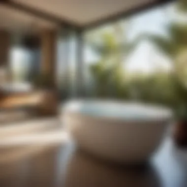 Serenity in Glass: The Modern Oasis Modern Glass-Enclosed Tub with Waterfall Faucet