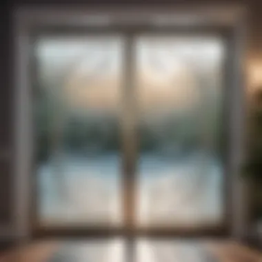 Contemporary Glass Double Doors with Frosted Finish Modern glass interior double doors with frosted design
