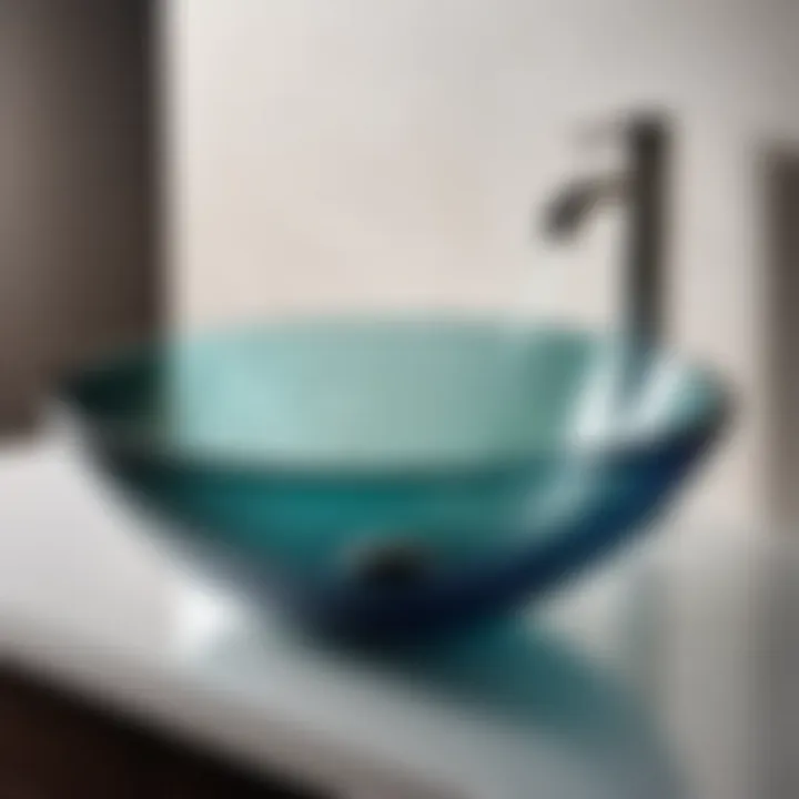 Modern glass vessel sink
