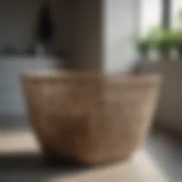 A modern laundry basket made from sustainable materials