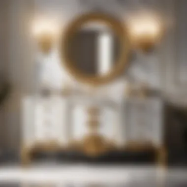 Opulent Gold Touch Luxurious Italian Bathroom Vanity with Gold Accents