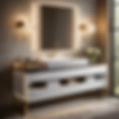 Sleek Kallista Vanity Featuring Integrated Lighting Design Modern Kallista Vanity with Integrated Lighting