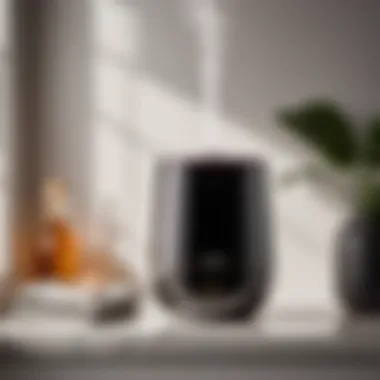 Chic Aroma Diffuser in Contemporary Laundry Space Sleek minimalist laundry room with aroma diffuser