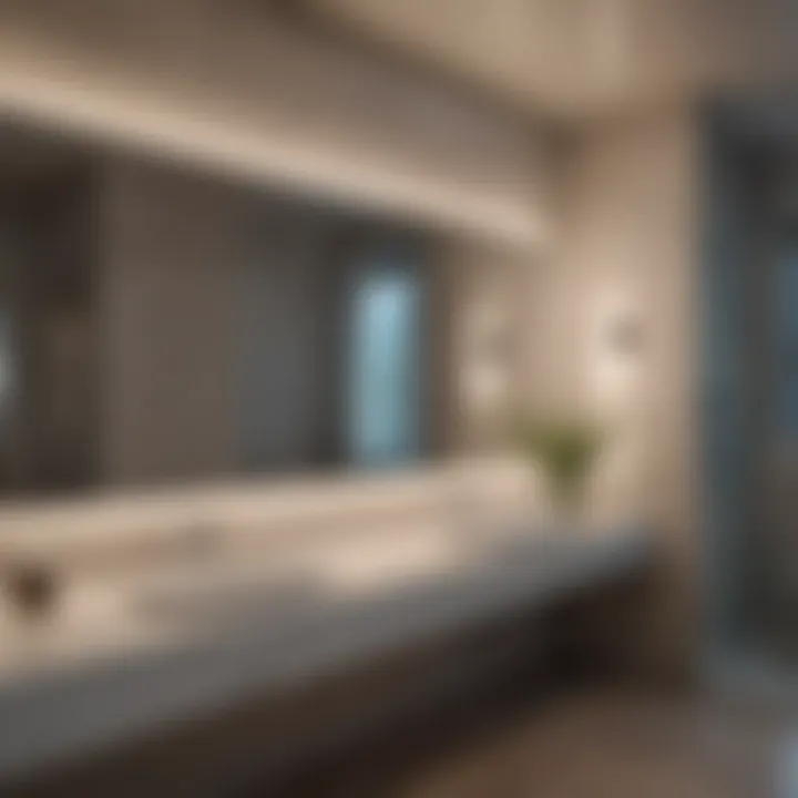 Diverse styles of light bars showcased in a chic bathroom setting