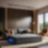 Modern living room with pull-out sofa bed and air mattress