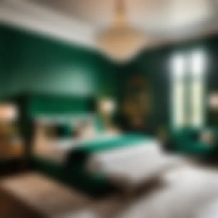 Modern Master Bedroom with Rich Emerald Green Walls