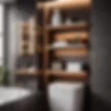 Modern Minimalist Bathroom Wall Shelves Over Toilet