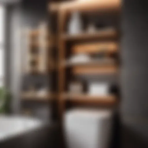 Modern Minimalist Bathroom Wall Shelves Over Toilet