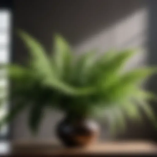 lush green ferns in a modern minimalist setting