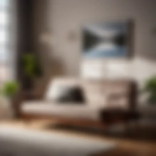 Modern Minimalist Living Room with Futon Couch