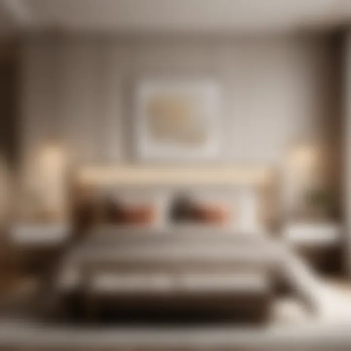 Modern minimalist bedroom set in a neutral color palette