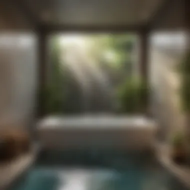 Cascading Water Spa Bath Modern minimalist two-person spa bath with cascading water feature