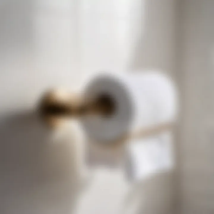 Modern minimalist towel roll holder in bathroom