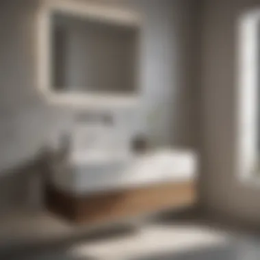 Modern minimalist single hole bathroom vanity top with integrated sink