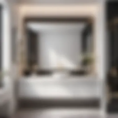 Chic Contrast in White Design Modern Minimalist White Bathroom Vanity with Black Accents