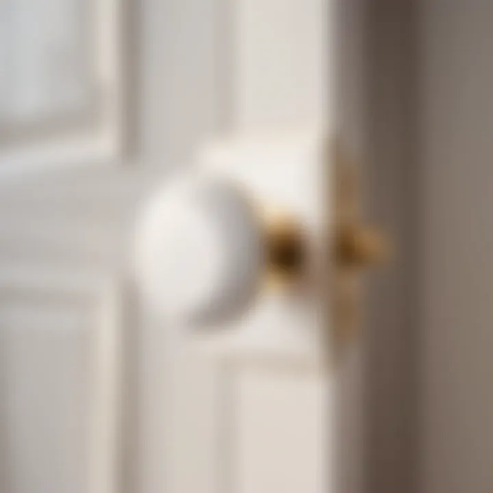 Modern Minimalist White Door Knob in Sleek Geometric Shape