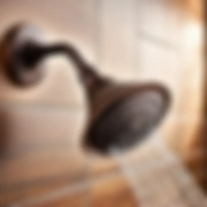 Modern oil rubbed bronze shower head and handles
