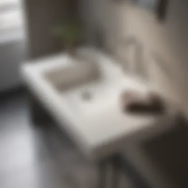 Modern Porcelain Laundry Sink with Sleek Metal Legs in Minimalist Interior