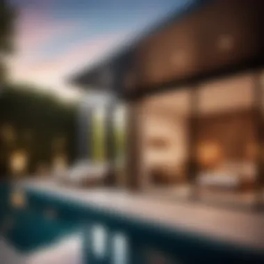 Modern prefab pool cabana with bathroom