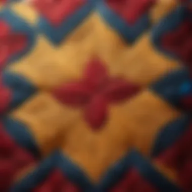 Contemporary Quilt Featuring Geometric Patterns Modern quilt design with geometric patterns
