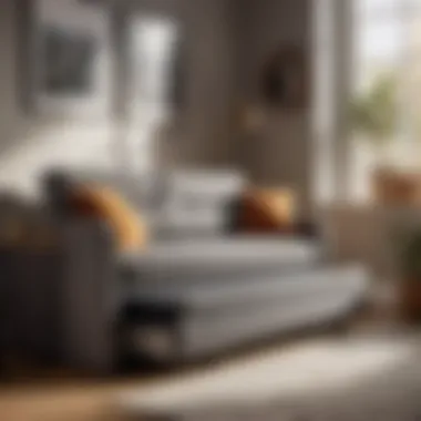 Functional Storage Solution Modern small pull-out couch with hidden storage