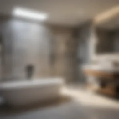 Modern spa-like bathroom with freestanding shower-bath combo