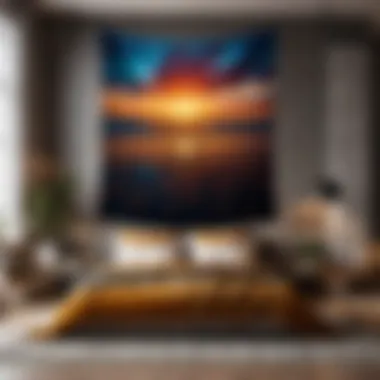 Modern Tapestry Wall Art in Bedroom