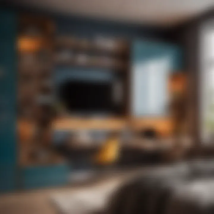 Modern teenage bedroom with smart storage solutions