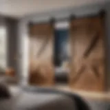 Elegant barn door bedroom with modern flair