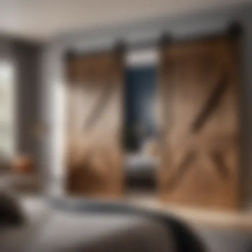 Elegant barn door bedroom with modern flair