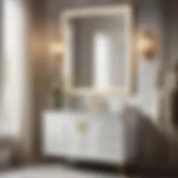 Modern 24-Inch Vanity with Sink and Mirror in White Marble