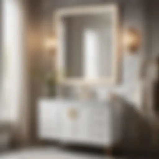 Modern 24-Inch Vanity with Sink and Mirror in White Marble