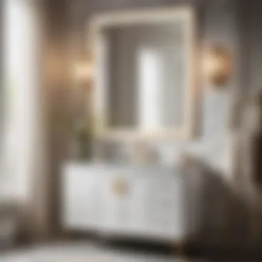 Elegant White Marble Design Modern 24-Inch Vanity with Sink and Mirror in White Marble