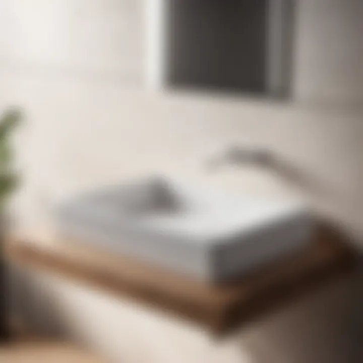 Modern wall-mounted tiny sink with storage